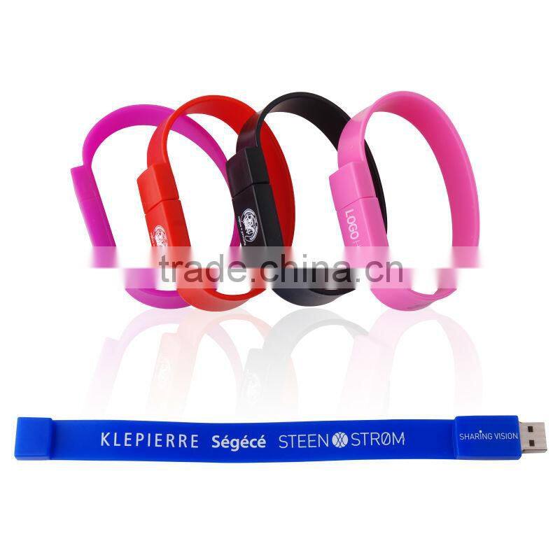Promotional armband USB flash drives,customized logo bracelet USB flash drives ,cheap wrist cost USB flash drives