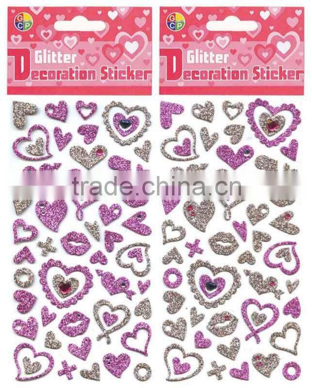 Glitter Stickers for Valentine's day_Heart
