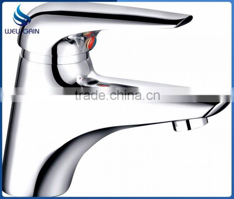 Classic lavatory single zinc handle brass body basin faucet decked chrome plating wash basin mixer