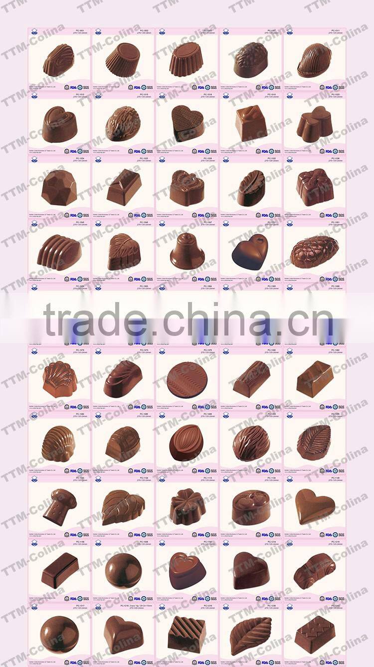 Water fall shape 18pcs 12g plastic pc magnetic chocolate mold