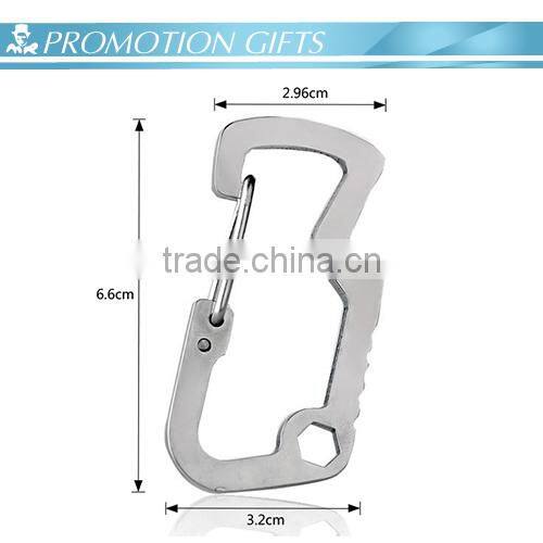 Design stainless steel multifunctional caming carabiner with bottle opener