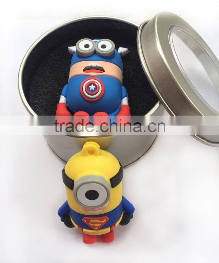 Original Quality Chip Super Heroes Series Cartoon Usb Flash Drive Custom Pendrive,Wholesale Full Capacity Minions Memory Stick