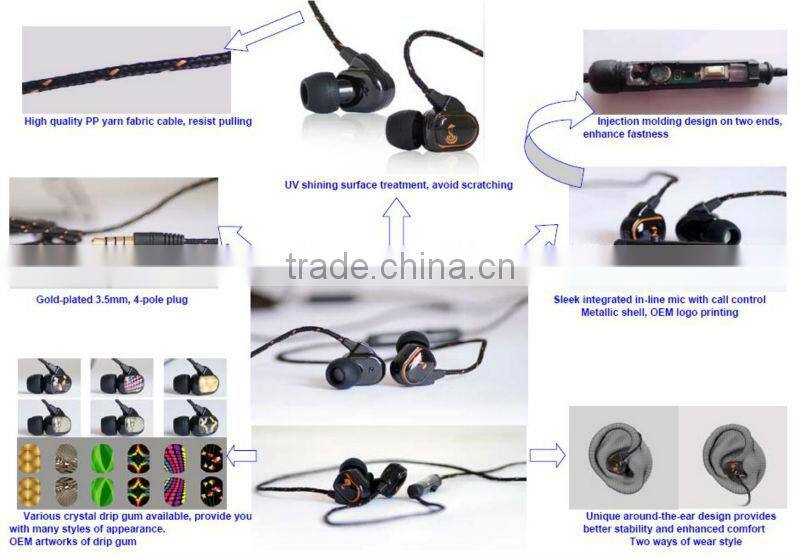 Original stereo best-selling braided wire earphones headphones