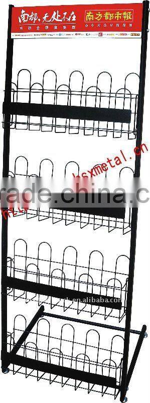Portable &Outdoor Muliti layers Metal Magazine Racks L /Magazine display racks HSX-105