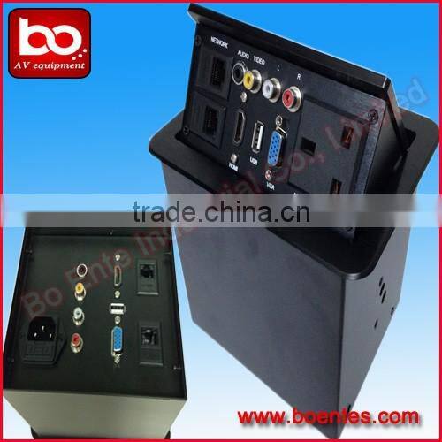 Hydraulic Pop Up Desktop Power Socket with Bottom Connection Interface