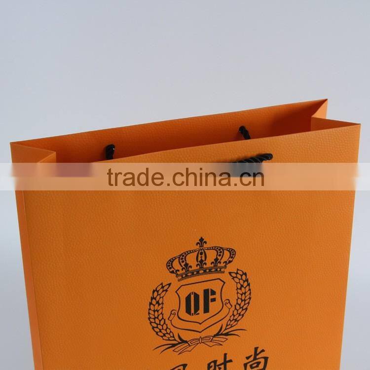 Fancy imitation leather paper gift bags with custom logo print