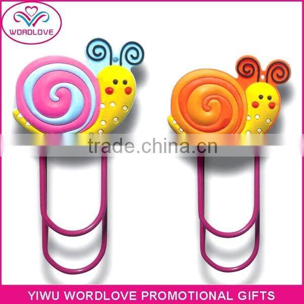 cheap customized office supply soft PVC bookmark metal file clip