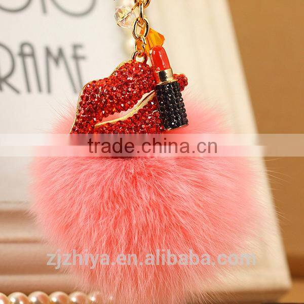 Custom Sexy Lips rhinestone Keychain