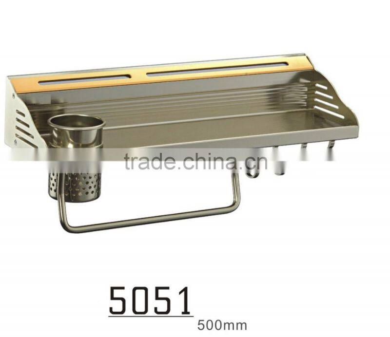 Wall Mounted Rustic Black Metal Kitchen Spice Rack & Paper Towel Holder / Bathroom Basket & Towel Bar