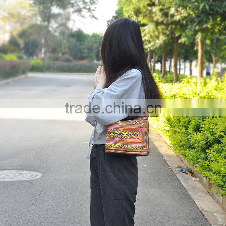 Hot selling tote bag embroidery tote bag fashion women leather shoulder bag