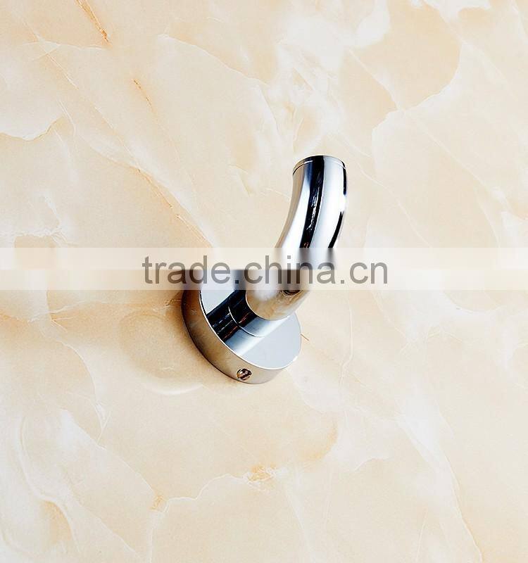 bathroom accessory with brass single robe hook for shower rail.