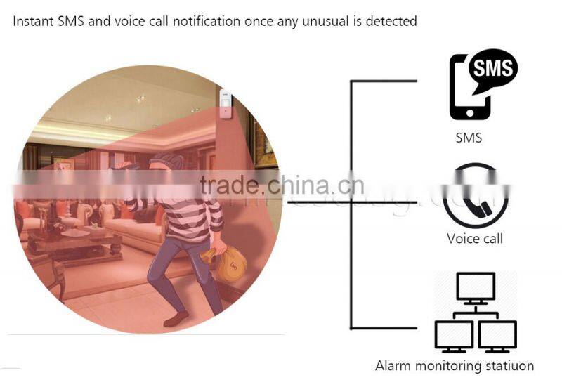 Multi-language Dual Network PSTN GSM DIY burglar alarm systems with LCD dislay Touch Keypad and free APP operated