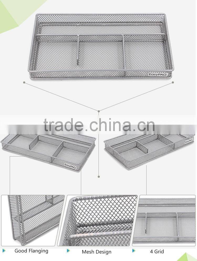 Custom design high quality S size metal wier mesh office desktop organizer