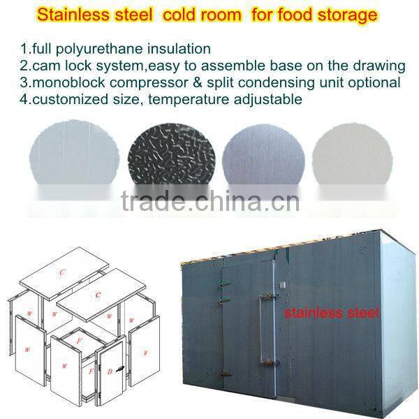 stainless steel cold room for food storage