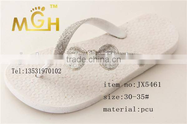 bling color butterfly decorated pcu kids slipper