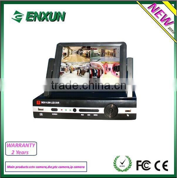7 Inch Digital LCD Full D1 HD 4CH , Standalone DVR With Network P2P