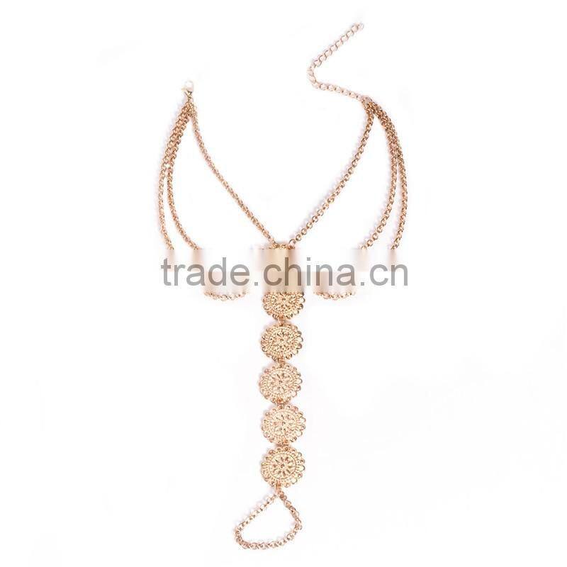 Fashion foot chain carving disc barefoot sandals