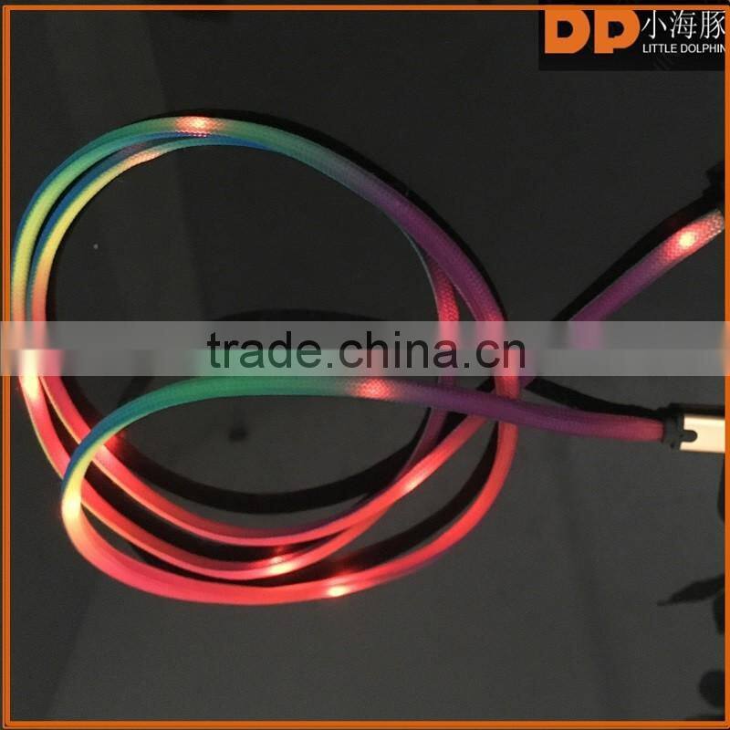 Premium Quality USB 2.0 shoelace LED Light Charger Cable for chargers