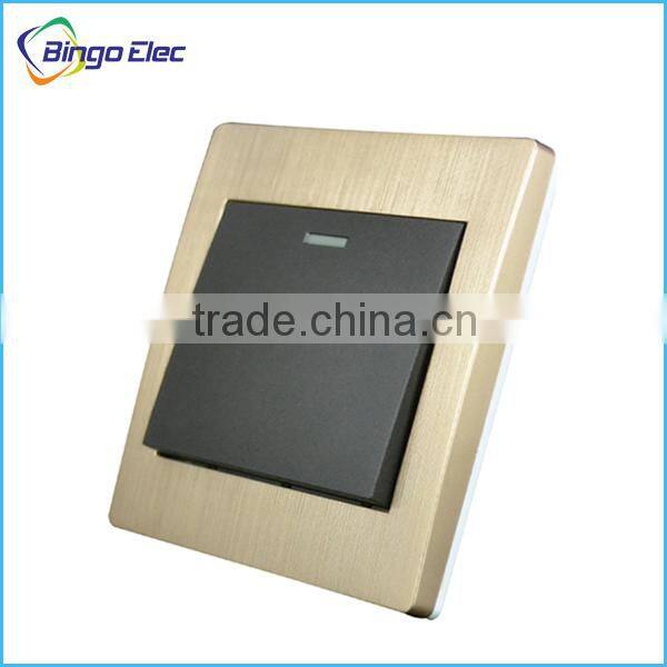 new design brushed golden wall switch and socket 10A 250V