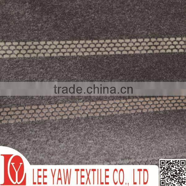 92% Polyester Heather fabric 8% Spandex Stripe Jersey with finished wicking