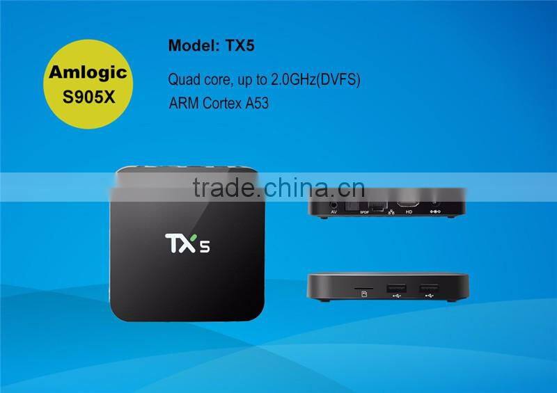 TX5 S905X 2G 8G tv Box with Full HD 1080P Output tv set top box Android6.0