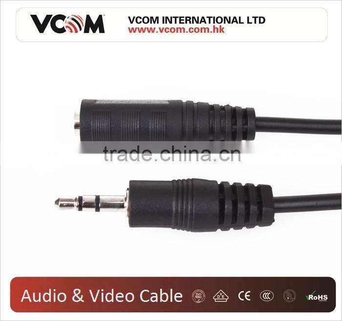 2015 Top Selling 3.5mm Stereo Male to Female Audio Aux Cable