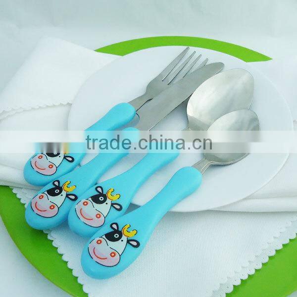 Lovely Plastic Handle Child Cutlery Set For Kids
