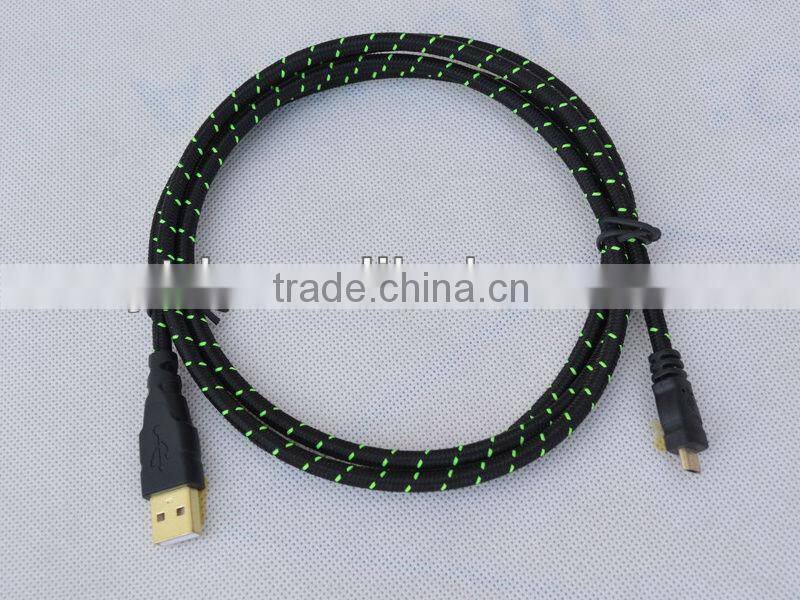 Micro USB Flat Cable Cotton Braid Nylon Braided USB Cable Braided Flat USB Cable
