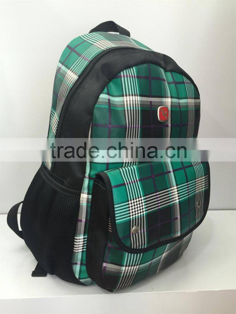 2016 fashion & concise plaid sport backpacks for outdoor activities,green,YX-SP-06
