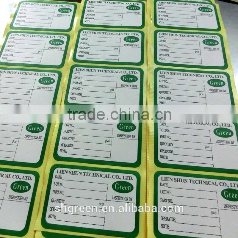 Supermarket paper sticker in roll