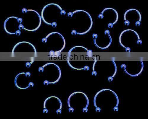 gold CBR captive bead ring earrings lip rings with two balls in the top hot and beautiful body piercing jewelry