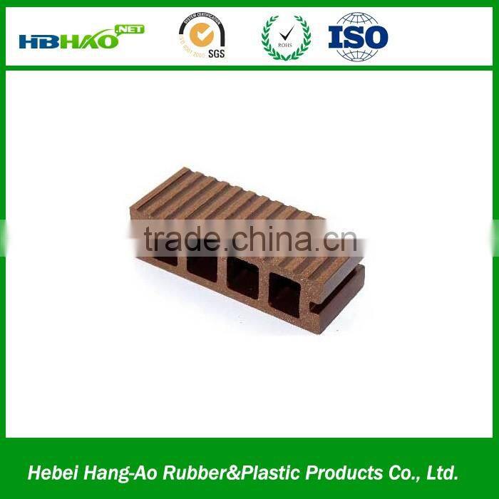 extruded plastic composite decking with PE material outdoor solid WPC deck