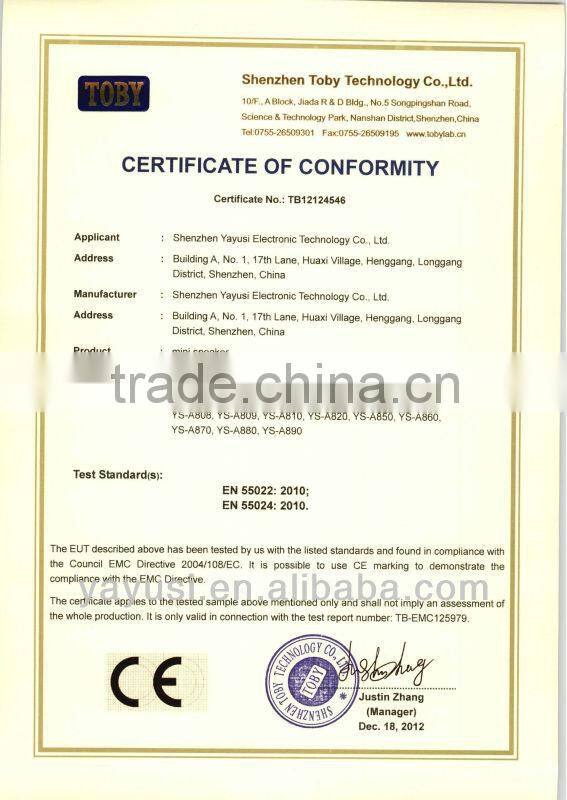 Bullet shape mini speaker /portable laptop speaker