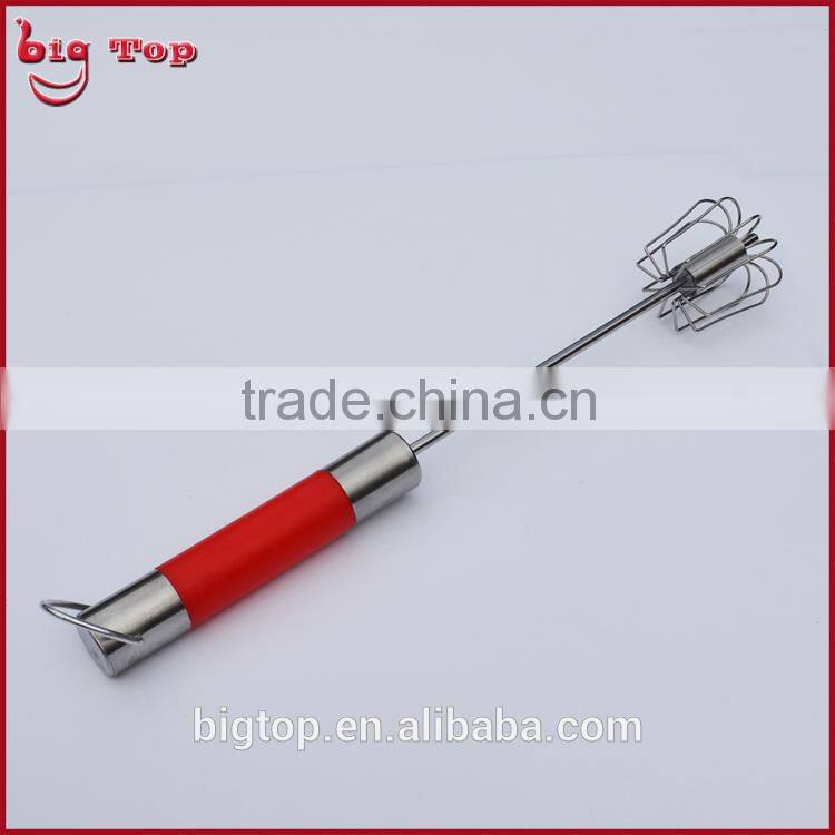 BT0154 14" Rotating Whisk with PP Handle Egg Beater With 430 Function Part 14" PP handle Rotating Egg Beater With Hook