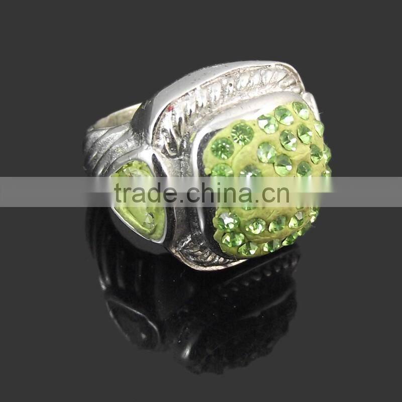 316L stainless steel crystal rings wholesale
