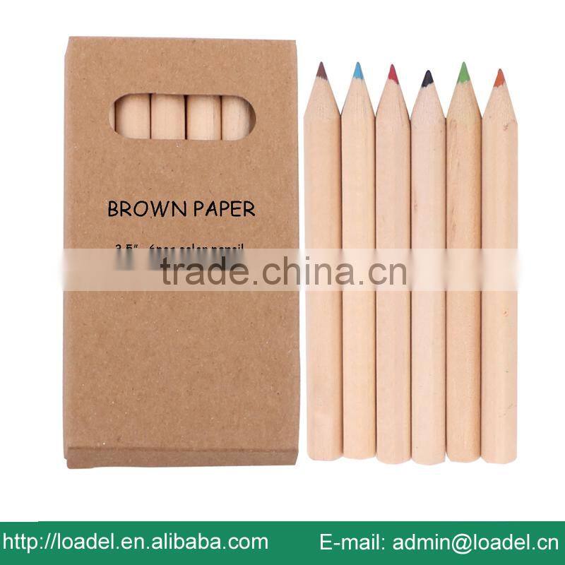 6pcs 3.5 inch brown paper box gift pencil