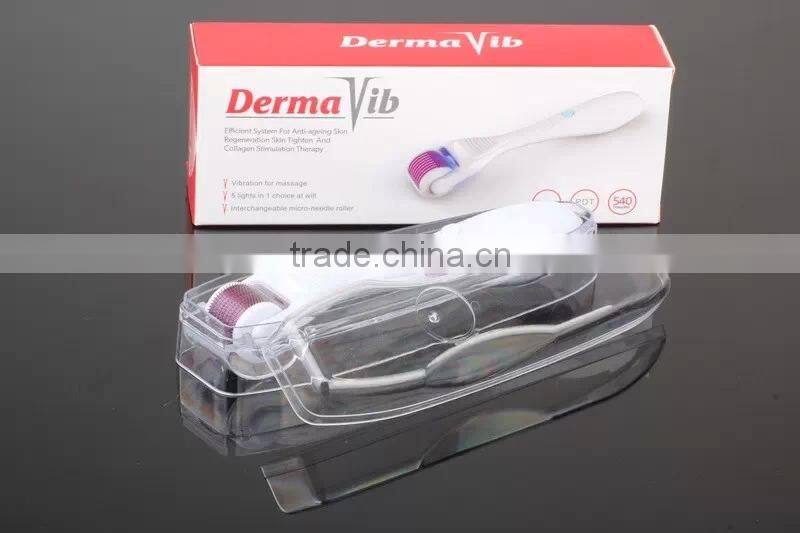 2015 Newest!!! 5 in 1 dermaroller with Massage+ PDT+ 540 needles derma vib