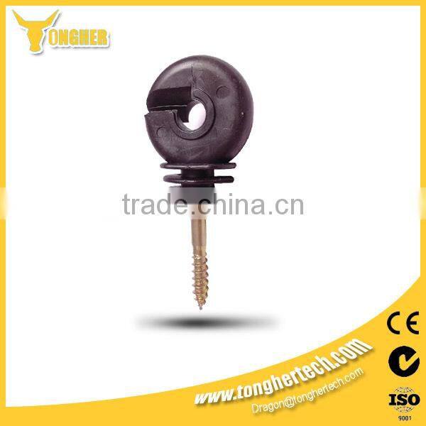 Black ABS end strain electric fence insulator for predators