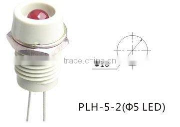 5mm plastic red led indicator light bezel PLH-5-2