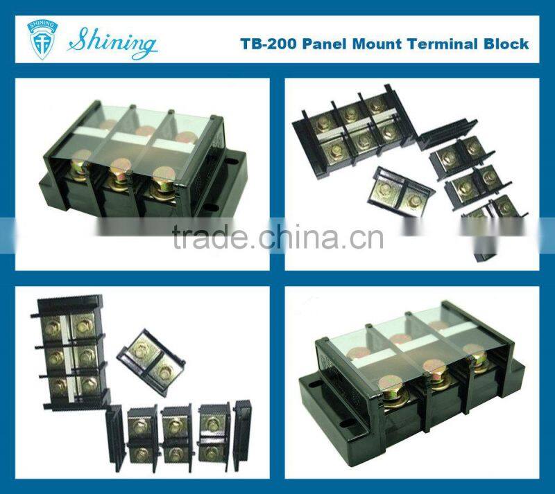 TB-200 Panel Mounted Barrier Type 600V 200A Electric Cable Connector
