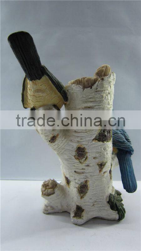 Polyresin antique bird figurine