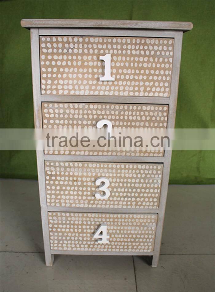 Unfinished solid bright white color wooden furniture for 4 hole