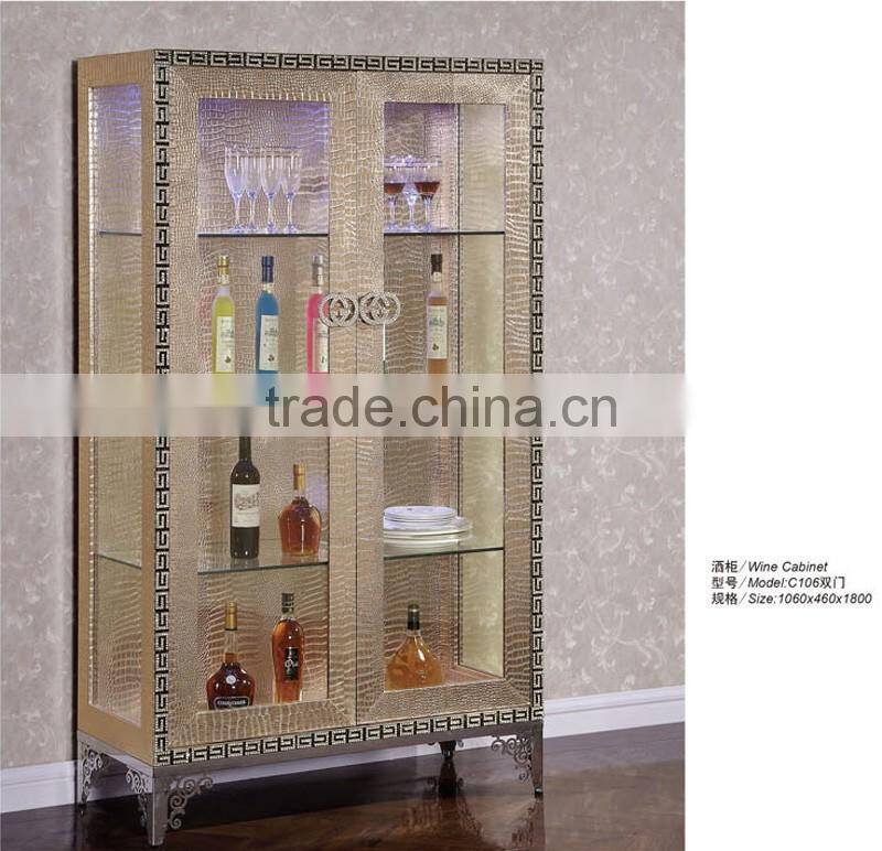 Competitive price modern antique wine display cabinet C106