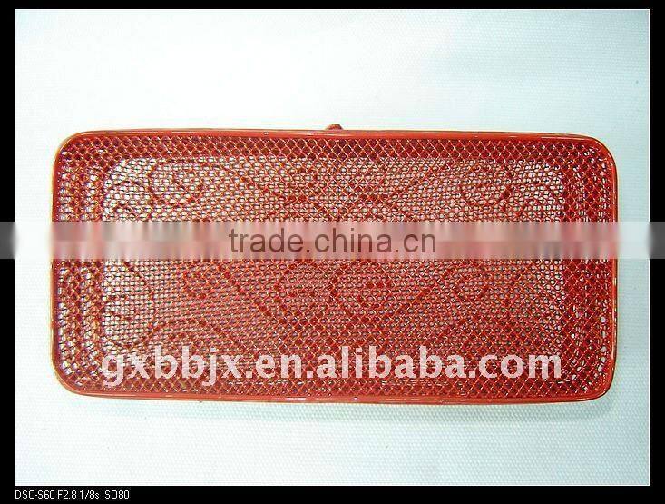 Rectangle red wire storage multi-purpose storage hamper