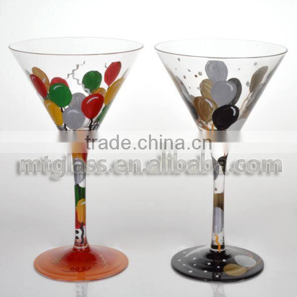 FDA,Eco-friendly,hand paint elegant celebrate party ballon design martini glass