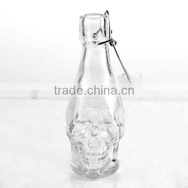 2016 newest 14oz skull paper transter glass oil&vinager bottle