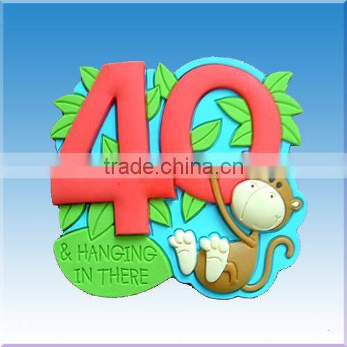 2015 silicone material promotional snowman label fridge magnet sticker
