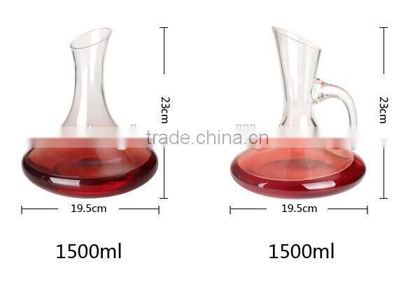 high-end mouth blown glass decanter glass wine decanter with handle