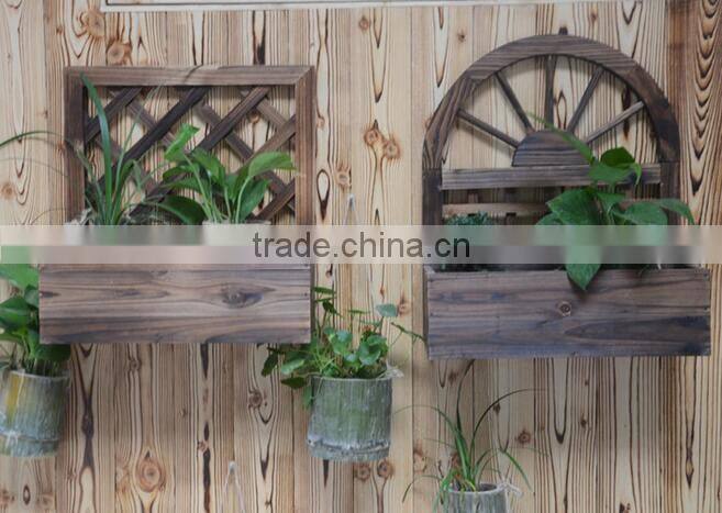 Outdoor wood Garden flower pot shelf