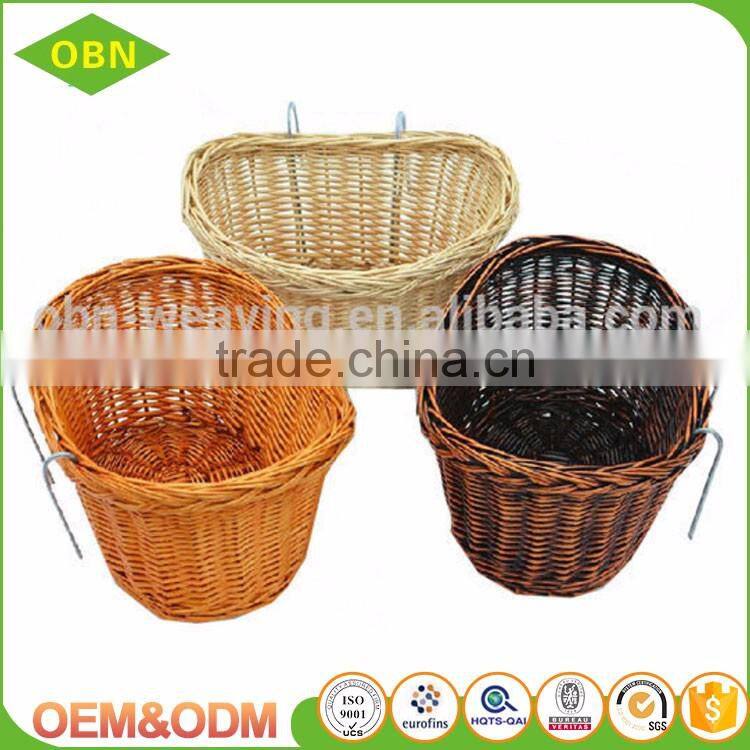 Wholesale excellent quality handmade woven removable wicker bicycle basket